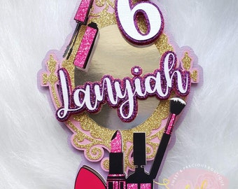 Spa Party Cake Topper, Sleepover Party Decorations, Pamper Party, Beauty Party Decorations, Makeover Party