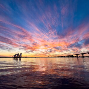 Sailing by Sunset Color Print
