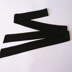 Black Skinny Scarf, 80x2, Long Thin Scarf With Angled Ends, Crepe ...
