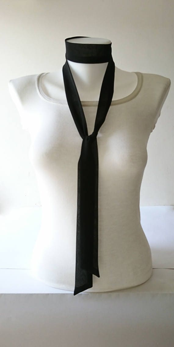 Black Classic Thin Scarf