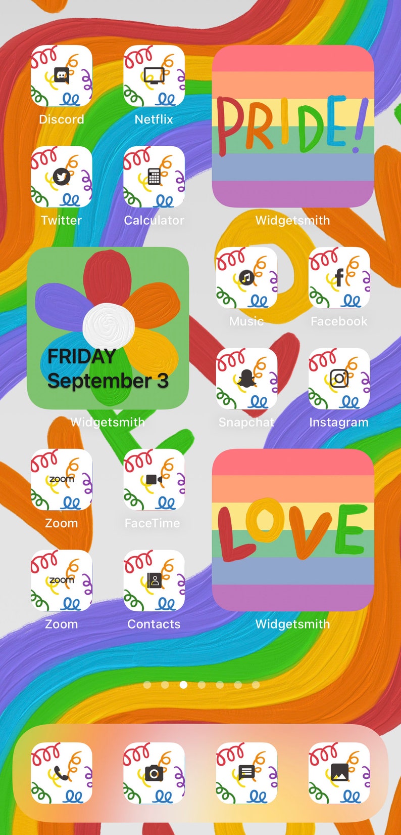 Rainbow Cutie Confetti iPhone Icon Pack Ios - Etsy