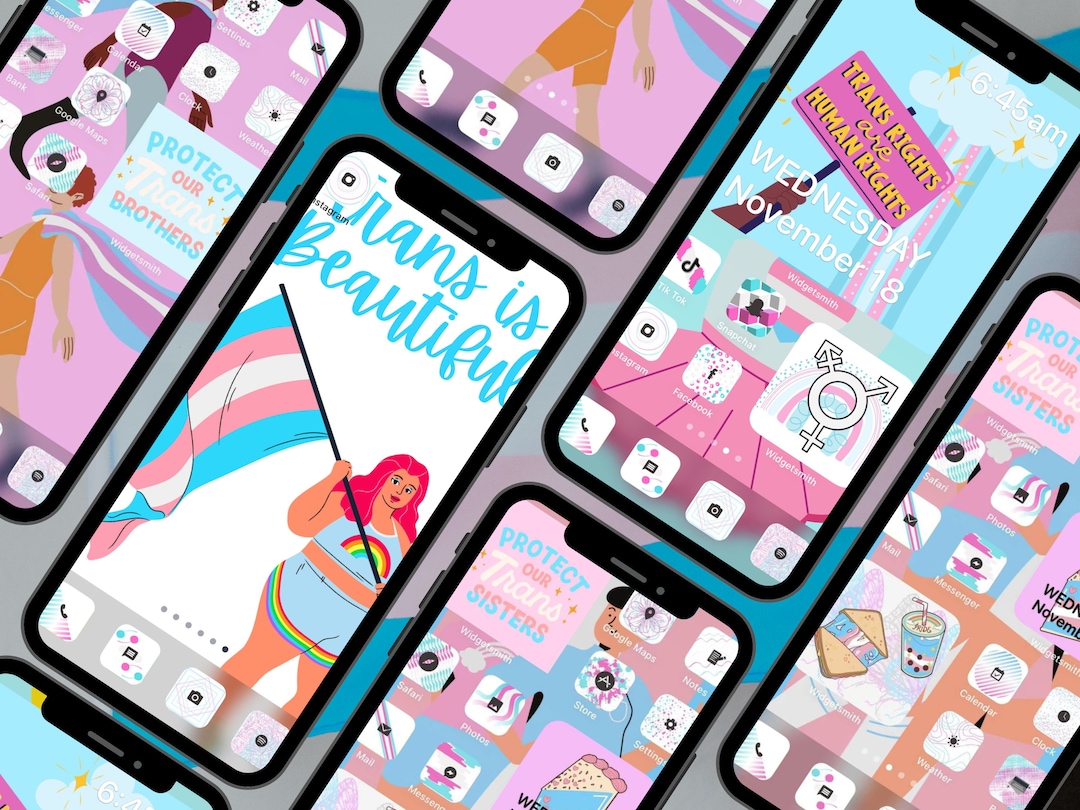 Trans Pride iPhone Icon Pack Ios - Etsy