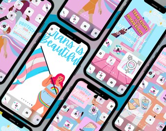 Paquete de iconos de iPhone Orgullo Trans iOS