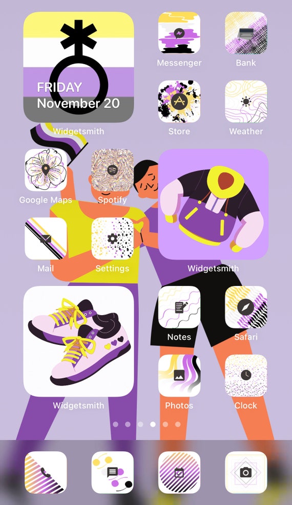 Nonbinary Pride Iphone Icon Pack Ios 14 Etsy Nonbinary Pride Iphone Icon Pack Ios 14 Etsy