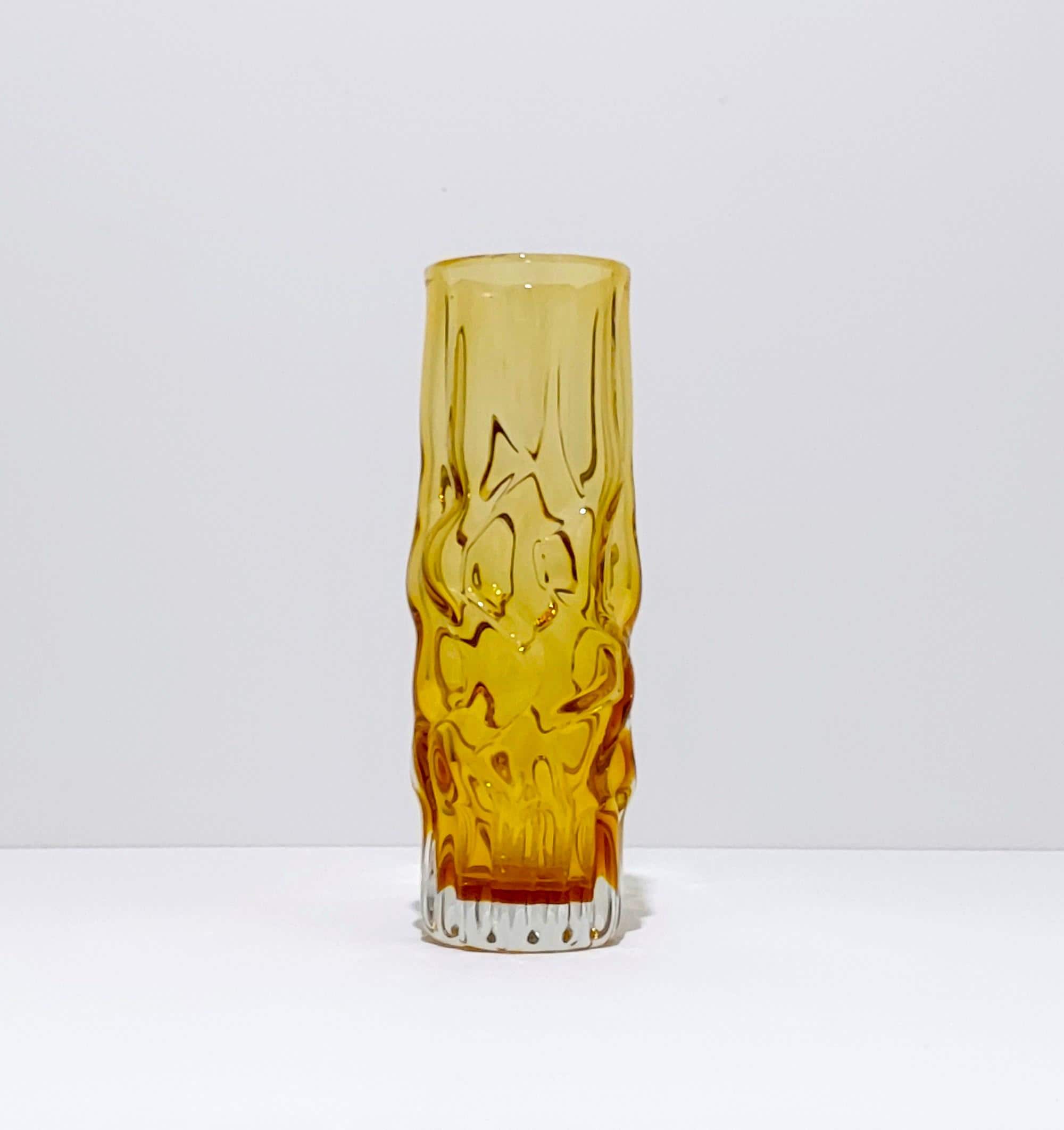 レア品 EXBOR チェコスロバキア ガラス アンバー 花瓶 【公式通販】