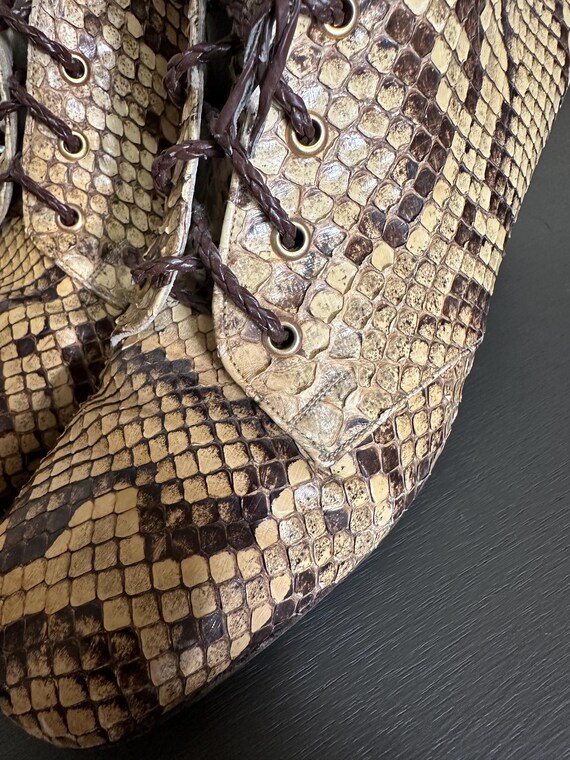 Rare 1960s Knee High Python Snakeskin Leather Gog… - image 8