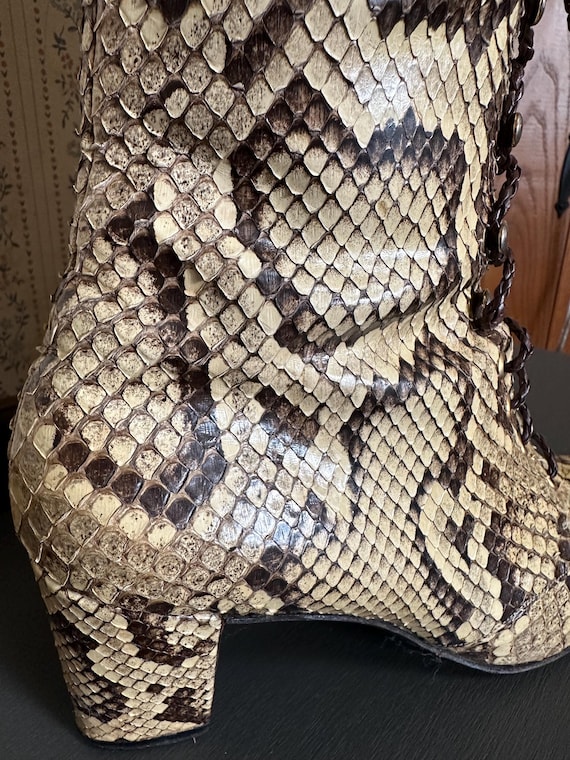 Rare 1960s Knee High Python Snakeskin Leather Gog… - image 7