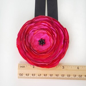 Pink Fabric Flower Choker Necklace, Hypoallergenic, Burlesque Fashion image 5