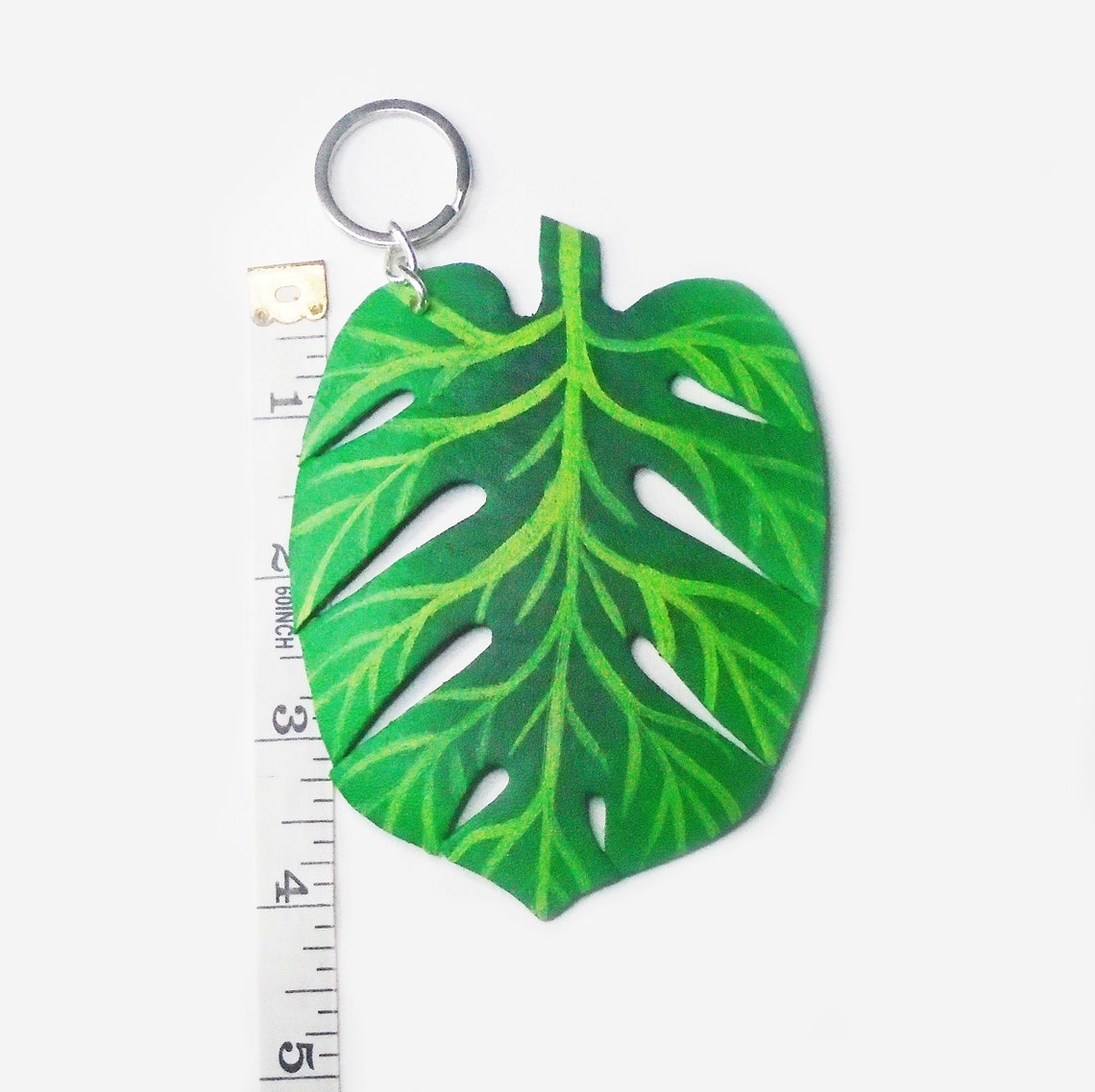 Monstera Leaf Keychain Tropical Leaf Purse Charm Bag Charm - Etsy