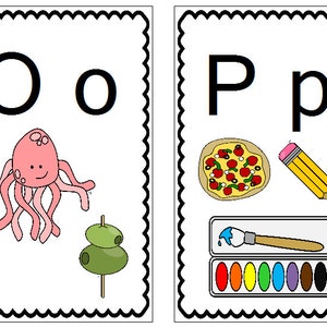 Alphabet Wall Cards, Preschool, Kindergarten, ABC&#39;s Flashcards, letters