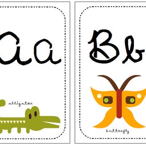 Cursive Alphabet Wall Cards, Flashcards Classroom Elementary Handwriting