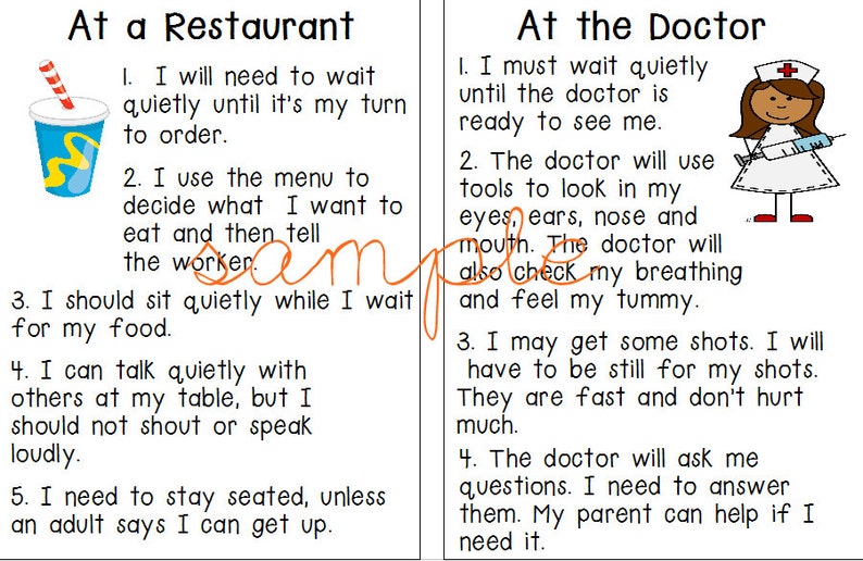 Social Skills Cards, Special Needs, Social Rules Etsy