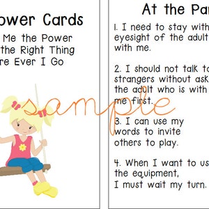 Social Skills Cards, Special needs, Social rules