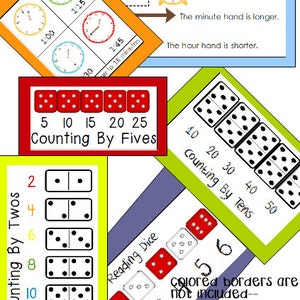 early elementary math, printable, homeschool, shapes, graphing, skip counting, money, clocks and time