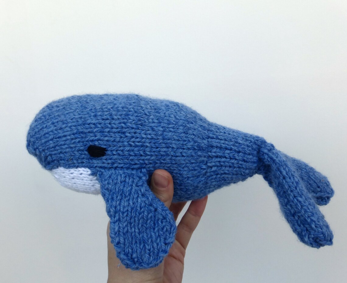 Toy Whale Knitting Pattern PDF instant download to knit your Etsy