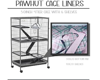 PawHut 50" Anti-Pill Fleece Cage Liners: Set completo per animali esotici