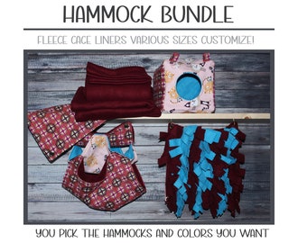 Large Bundle of Fleece hammocks customized the way you would like choose pieces for your Rat,