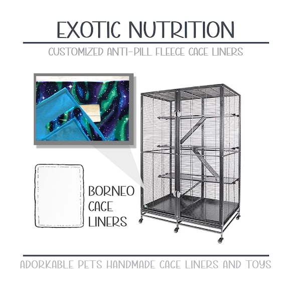 Exotic Nutrition: Borneo Cage Liners | Anti-pill Fleece Customizable pet bedding