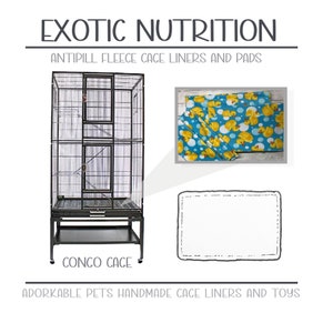 Exotic Nutrition Congo Cage Liners | Anti-pill Fleece Cage Pads | Cage Covers