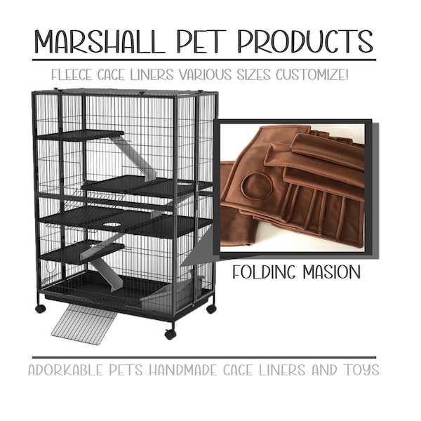 Cage Liners | Marshall's Folding Mansion cage fleece liners bedding for your ferret, chinchilla, rats