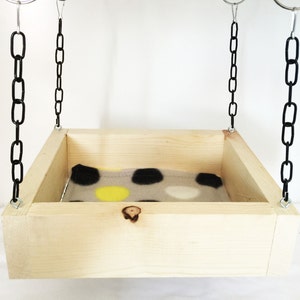 Natural Wood Swing for Chinchilla Rat Degu Made from Kiln Dried Pine Safe Chewable Hanging Toy for Small Pets Cage Hammock Style Accessory