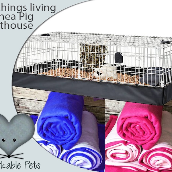 All Living Things Cavia Penthouse Small Pet Habitat Cage Liners voor uw cavia, Fleece kooivoeringen gemaakt met absorberende lagen