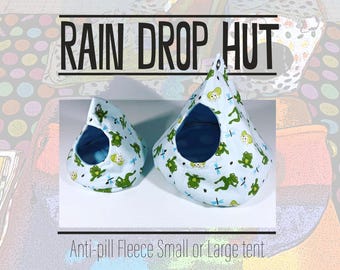 Hide Hut Rain Drop、ラット、チンチラ、デグー用のティーピーテント、小動物ケージアクセサリー、色パターンとサイズをカスタマイズ