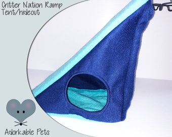 Critter Nation Ramp Tent, Ramp Cover and Tent in one, Ramp Cube, CN Ramp hideout for Rats and Chinchilla's, Cage Accessory, Pet Supply