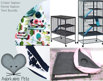 Critter Nation or Ferret Nation Pillowcase liner, Ramp Tent, Cube and Canoe bundle Awesome for Ferret, Rat, Chinchilla