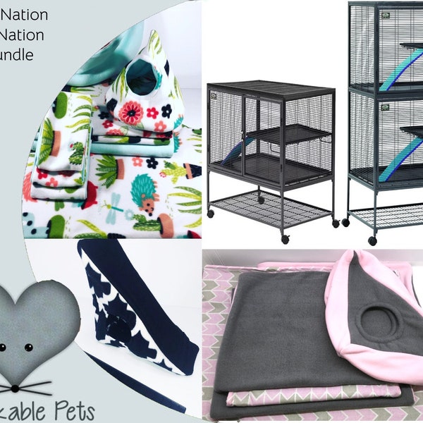 Critter Nation or Ferret Nation Pillowcase liner, Ramp Tent, Cube and Canoe bundle Awesome for Ferret, Rat, Chinchilla
