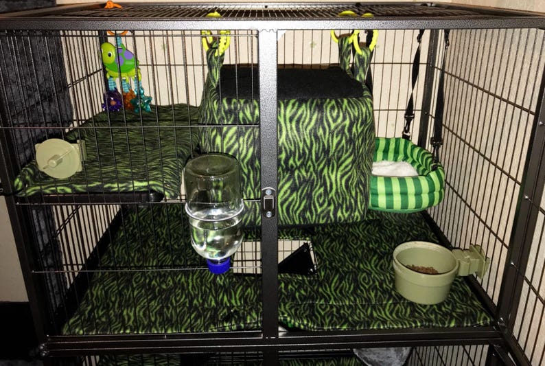 Feisty Ferret cage 485A CENTER HOLE fleece liners Prevue | Etsy