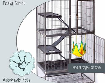 Prevue Pet 485 Feisty Ferret BACK CENTER HOLE Black Hammertone Home cage liners