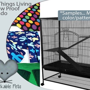 All Living Things chew-proof Loft liners for Rats, Chinchilla, Degu and Ferrets Absorbent Fleece pads, Cage Bedding Small Animal accessories