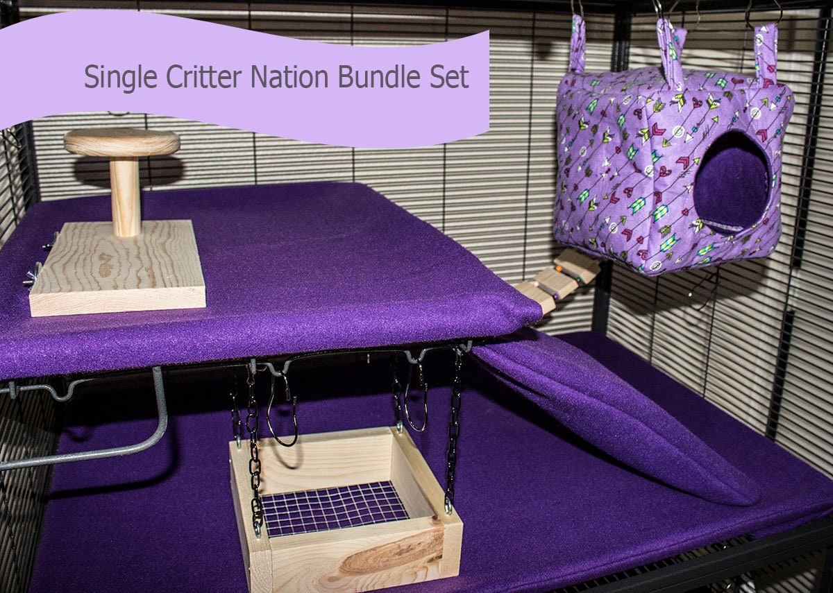 Midwest Critter Nation FLEECE Hammock Wood and Liner Bundle Etsy