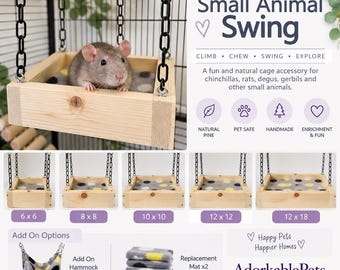 Natural Wood: Small Animal Swing | Luxury for your small pets scales, feathers or fur!
