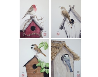 Bird House Original Watercolors