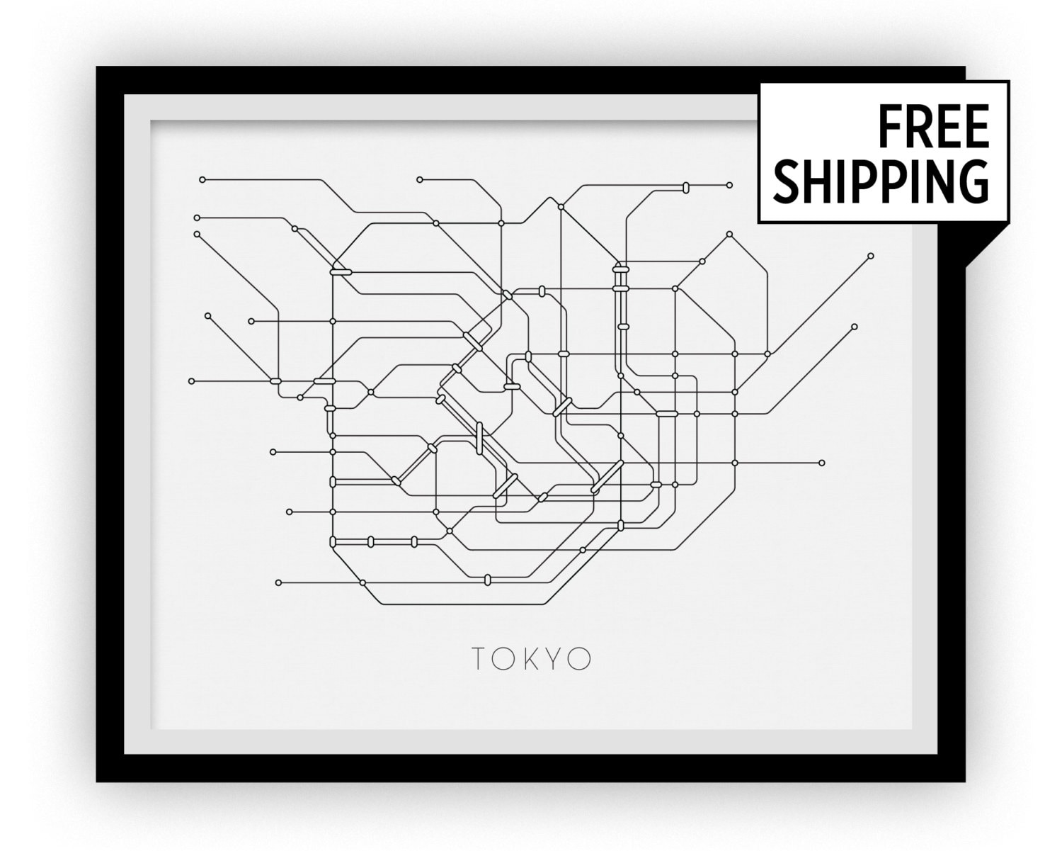 Tokyo Subway Map Print - Tokyo Metro Map Poster