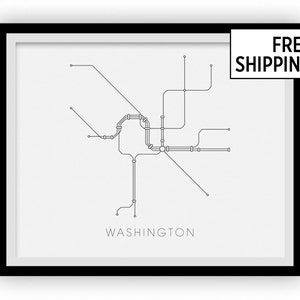 Washington métro carte imprimer - affiche de métro de Washington