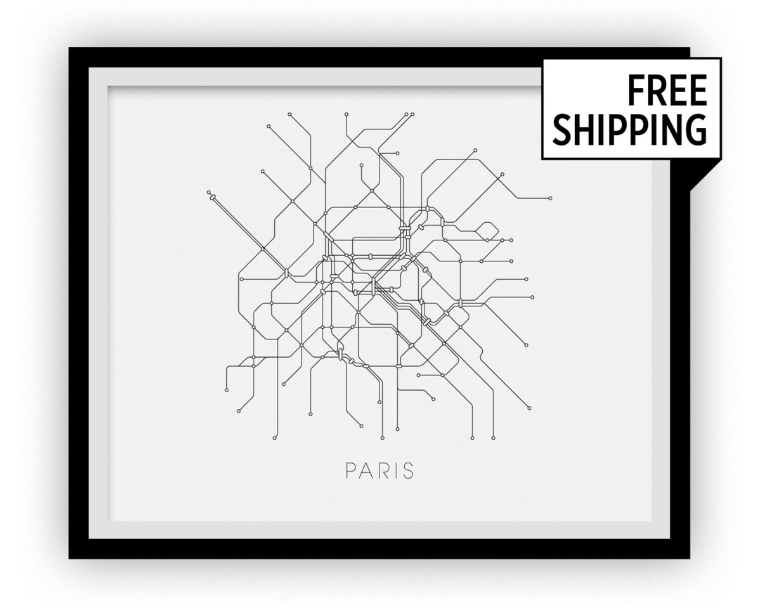 Paris Subway Map Print - Paris Metro Map Poster - Etsy
