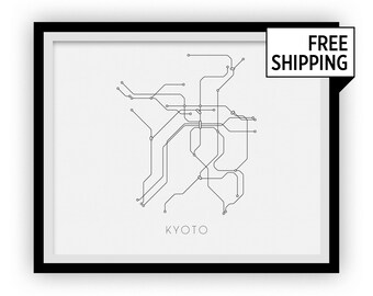 Kyoto Subway Map Print - Kyoto Metro Map Poster