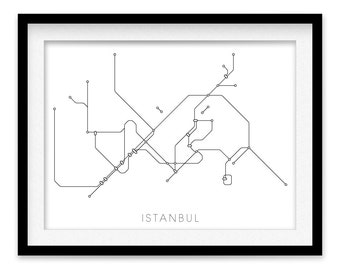 Istanbul Subway Map Print - Istanbul Metro Map Poster