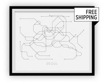 Seoul U-Bahn Karte Druck - Seoul Metro Karte Poster