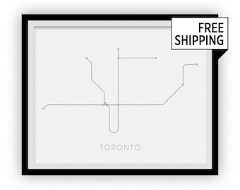 Toronto Subway Map Print - Toronto Metro Map Poster