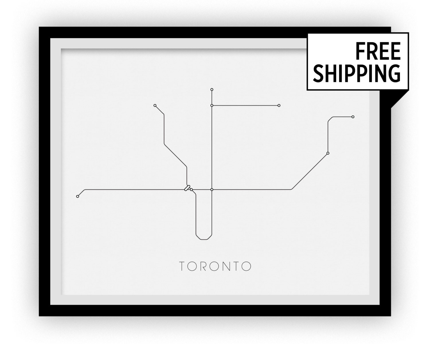 Toronto metro kaart afdrukken - Toronto metroplan Poster