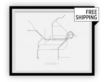 Sydney-Subway Map Grafik - Sydney-Metro Karte Plakat
