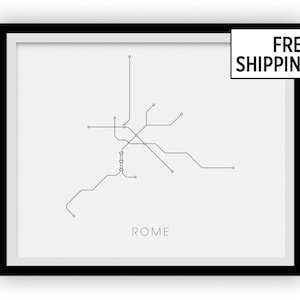 Rome Subway Map Print - Rome Metro Map Poster