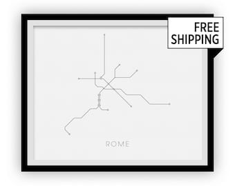 Rom U-Bahn Karte Drucken - Rom U-Bahn Plan Poster