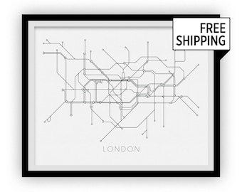 London Subway Map Print - London Metro Map Poster