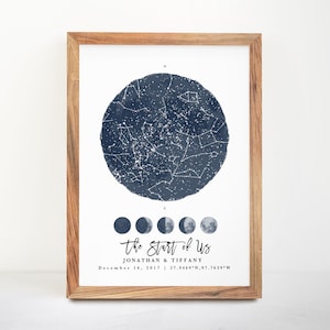 Benutzerdefinierte Sternenkarte Poster / Geburtstagsgeschenk / personalisiertes Geschenk / Nachthimmel Druck / Hochzeitsgeschenk / Hochzeitsgeschenk / Geburtstagsgeschenk / Nachthimmel Kunst