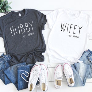 Hubby and Wifey Shirts / Custom Wedding Shirts / Husband and Wife Shirts / Honeymoon Shirts / Just Married Shirts / Couples Matching Shirts